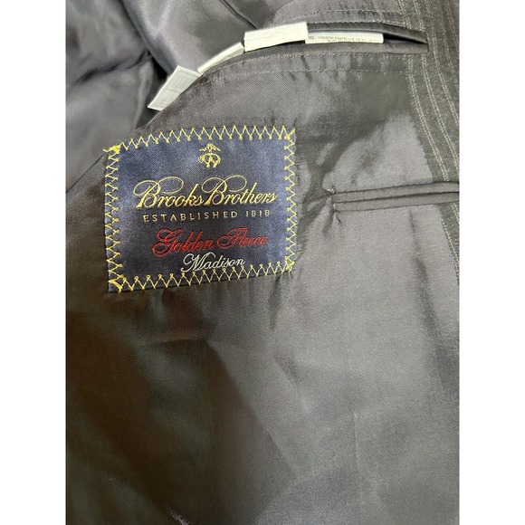 Brooks Brothers 1818 Men's Golden Fleece Madison Charcoal Pin Stripe Blazer 41R - Picture 5 of 14